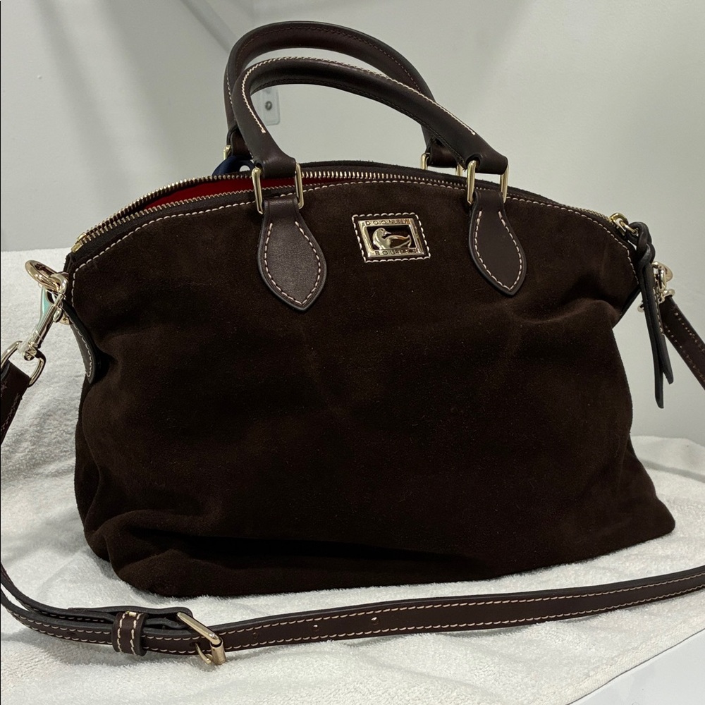 Elegant Brown Suede Handbag